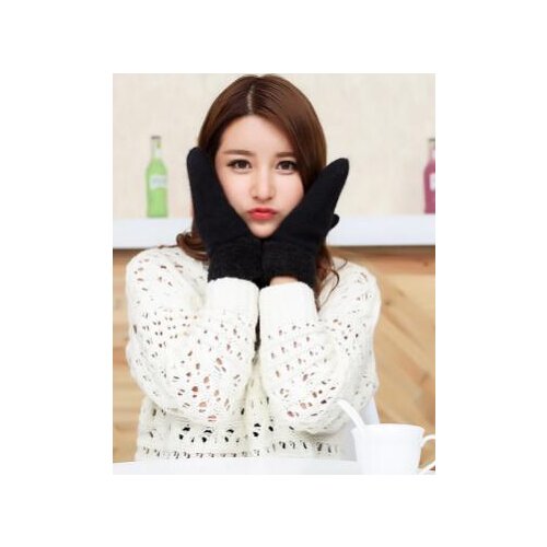 100pairs/lot fedex fast korean style woman fashion warm cashmere gloves female soft outdoor winter mitten