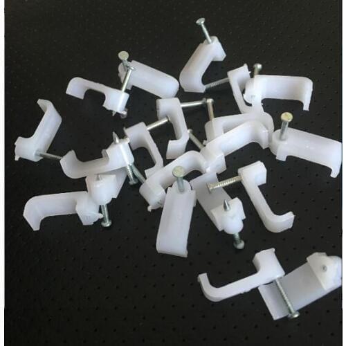 100pcs 9mm square steel nail Cable Wire Wall Hanging Screw Clips Cable Clips