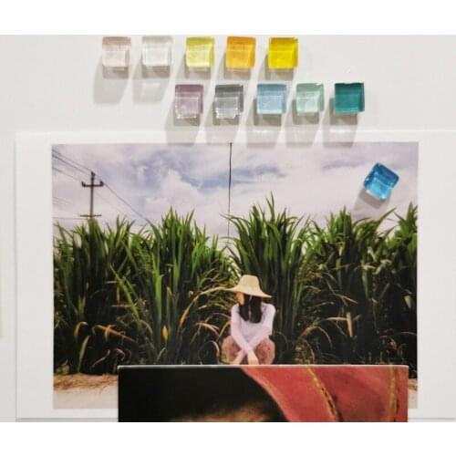 20pcs Thumbtack Ins Rainbow Glass Push Pins Mosaic Magnetic Fridge Magnet Photo Message Sticker Cork Decoration Pushpin