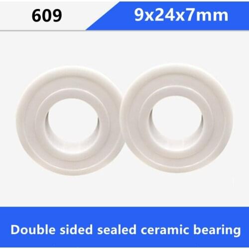 4/10pcs 609 609-2RS ZrO2 full Ceramic bearings 9x24x7mm Miniature mini Zirconia Ceramic Deep Groove Ball Bearings 9*24*7mm