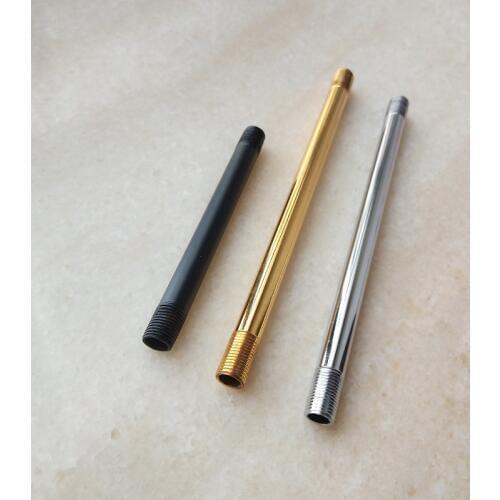 4pcs/lot M10*1.0 pitch black/chrome/gold straight tube outer teeth on both ends connecting hollow tube Lighting Accessories