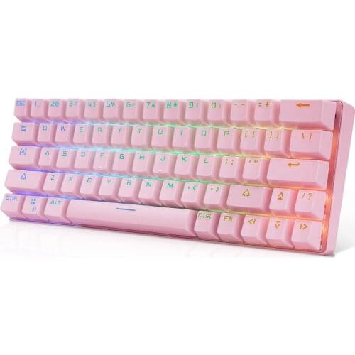 60% Mechanical Keyboard ,CQ63 Wired Bluetooth Dual Mode RGB Backlight Portable Keyboard for Tablet PC Smartphones