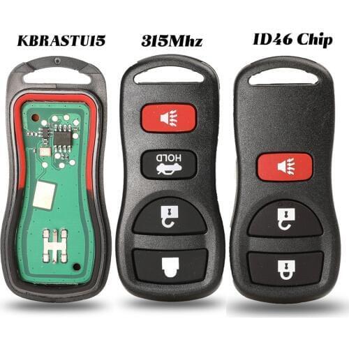 Car shape 3/4 button keyless entry remote FOB chip transponder point train key suitable for Nissan replacement modified car key
