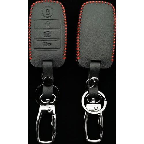 Genuine Leather 4 Buttons Keyless Entry Smart Key Case Cover For Kia Sorento/Rio/Rio5/Optima/K5/K4/KX3 Car Styling