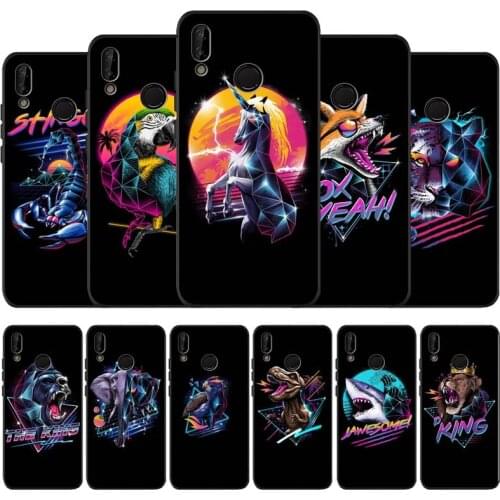 Cool cute animals Black Soft Phone Case For Huawei P40 P30 P20 Mate 10 20 30 40 Pro lite Plus P smart 2019 2020 TPU Cover