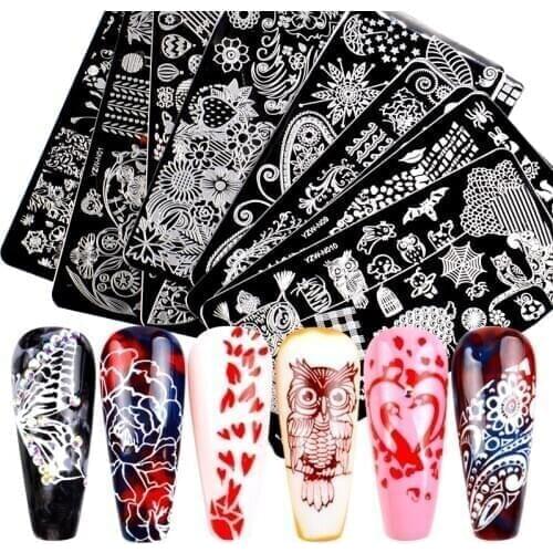 YWK Flower Animal Pattern Nail Stamping Template Nail Design Stamping Plate Stainless Steel Nail Art Plate Stencil Tools