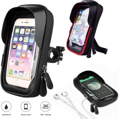 Bicycle Motorcycle Phone Holder Stand Bag Touch Screen Road Bike Handlebar Support Mount Pouch Waterproof Bike Moto Holder Cases