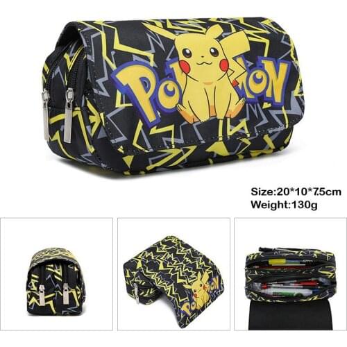 Pikachu Children Pencil Case Pokemon Pencilcase School Supplies Cartoon Anime Student Stationery Pencil Bag Pen Storage Pouch