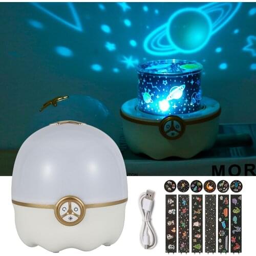 Baby Night Light Projector LED Rotating Star Mood Light Rechargeable Bedside Lamp Bedroom Decor Party Atmosphere Lights Gifts