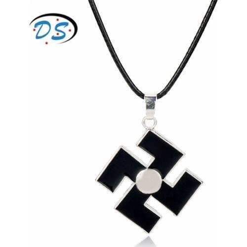 Dongsheng jewelry Animation Jewelry Bleach Ichigo Black Enamel Pendants Necklaces for Man Woman Punk Style Jewelry collares
