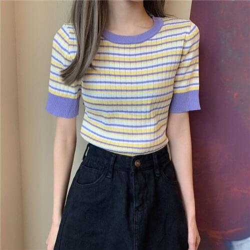 Fafallduo Women's Knitted T-shirts