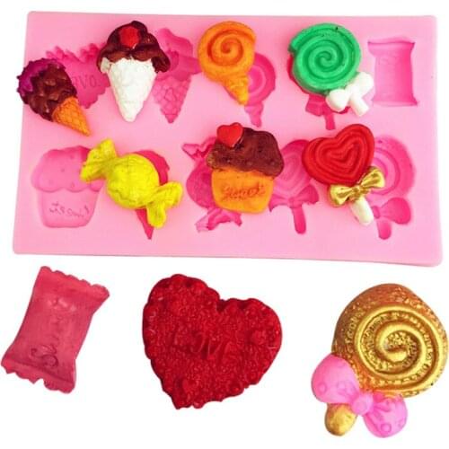 Ice cream, lollipop, candy modeling, silicone mold, cake baking, chocolate, clay mold, gypsum decoration mold