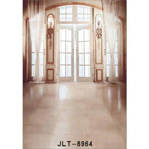 Photography Backdrops Photocall for Wedding Children Indoor White Curtain Classic French Door Vinyl Cloth Background for Photos