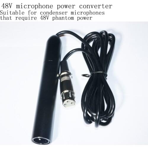 48v phantom power supply cable for condenser microphone with xlr and 3.5mm plug and 6.35mm plug 48V microphone power converter