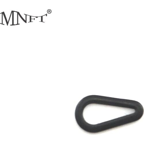 MNFT 50Pcs Carp Fishing Tear Drop Rig Ring Pearl Shape Rings Carping Terminal Tackle Matt Black Color