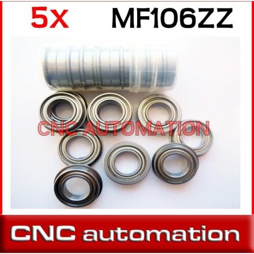 5pcs 6x10x3 mm MF106 MF106ZZ miniature flange deep groove ball bearings radial shaft