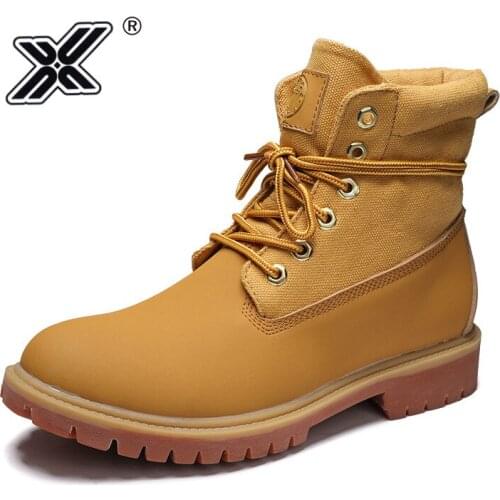 High Quality Genuine Leather Men Ankle Boots Yellow British Style Motorcycle Boots Men Working Shoes Winter Unisex Martin Boot