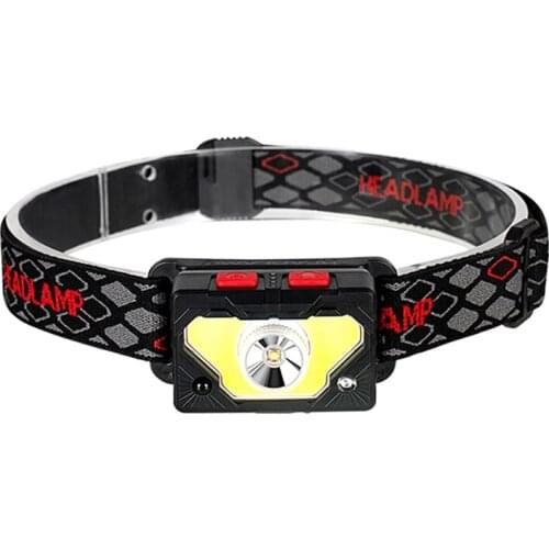 COB LED Sensor Headlight Outdoor 8-speed USB Charging Night Fishing Adjustable Waterproof COB LED Strong Head Lamp Camping Light