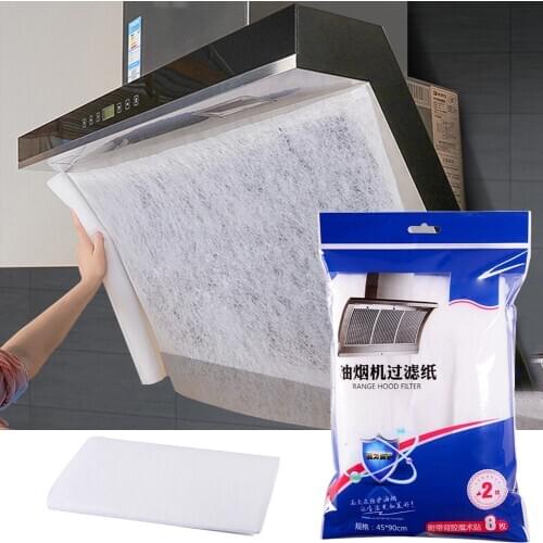 2pcs Disposable Oil-absorbing Paper Filter Screen Film Cooking Tool Kitchen Accessories Cooker Hood Oil Absorption Film Paper
