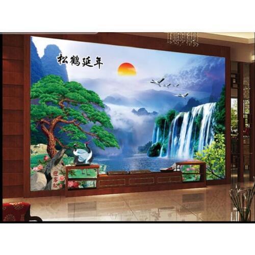 Custom photo wallpaper for walls 3 d wallpaper murals Idyllic landscape landscape forest waterfall tv background wall papers