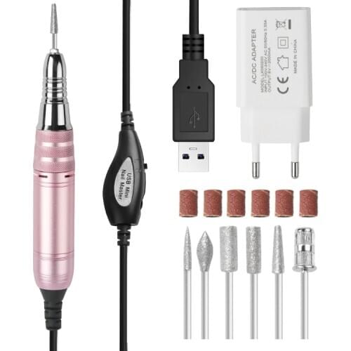 Portable Nail Drill Machine with Replaceable Drill Heads 25000rpm Usb Plug Electric Nail Art Machine for Portable Nail Drill