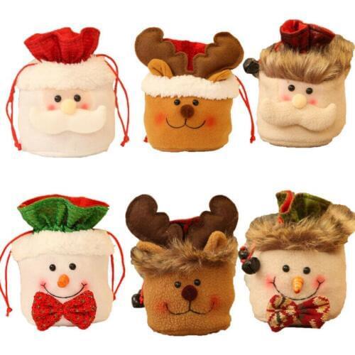 Xmas Bag Christmas Kids Gift Candy Bags Santa Snowman Elk Storage Bag Xmas Decor New
