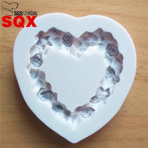 Heart & Flower Shaped Press Silicone Mold Sugar Paste 3D Fondant Cake Decoration Kitchen accessories SQ1507