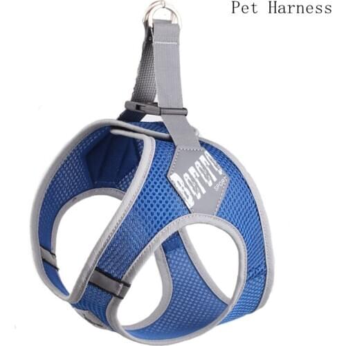 Reflective Dog Harness Vest Light Soft Breathable Pet Harness Nylon Mesh Vest Harness for Chihuahua York Dog Pet Chest Strap