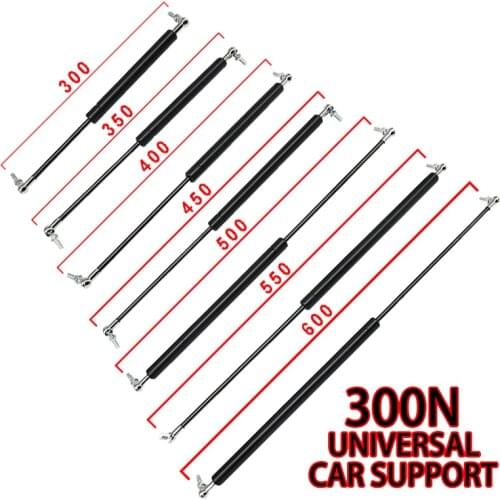2pcs Universal 300-600mm 300N Struts Front Cover Bonnet Hood Rear Trunk Tailgate Boot Shock Lift Strut Support Bar Gas Spring
