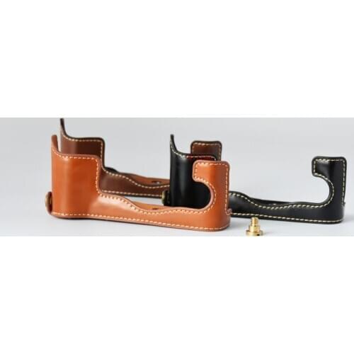 Xt3 xt4 pu Hard Half Cover Case Bag Protector Pouch base for fujifilm fuji x-t3 x-t4 camera coffee Brown Black