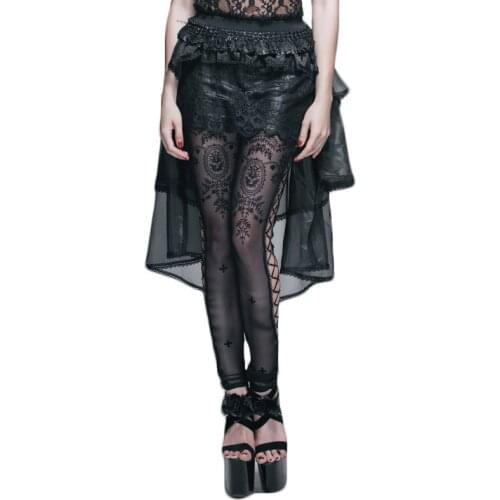 Gothic Steampunk Eugen Yarn Lace Skirt Spring Autumn Gauze Black Women Personality Fashionable Skirts Multi-layerTrumpet