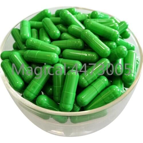 0# 1000 pcs / lot.size 0 green colored hard gelatin empty capsules, hollow gelatin capsules ,joined or separated capsules
