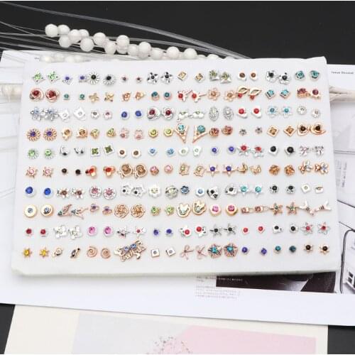 652F 100 Pairs Assorted Styles Polymer Clay Hypoallergenic Stud Earrings Lot for Kids