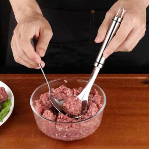 100B Meatball Mold Non-Stick Creative Meatball Maker Stainless Steel Kitchen Meat Ball Mold Spoon Kitchen Gadget Meat Tool