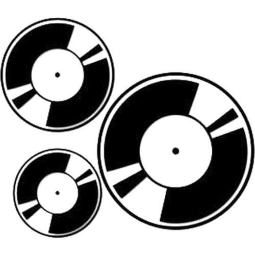 14.7cm*12.8cm Record Disc Music Decor Car Sticker Car Styling Vinyl Black/Silver S3-6211