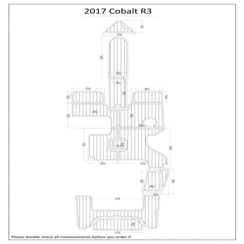 2017 Cobalt R3 Swim Step & Cockpit Pad Boat EVA Teak Decking 1/4" 6mm