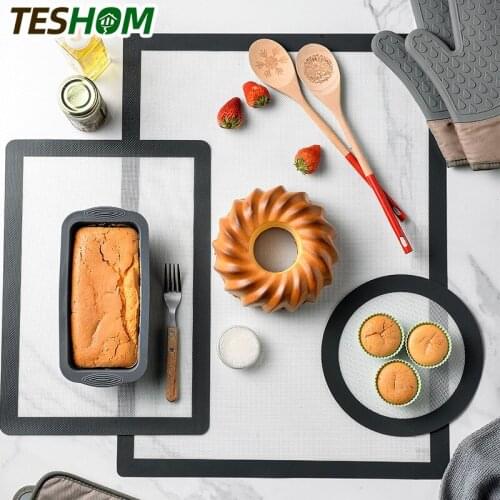 3pcs Silicone Baking Mats Non-Stick Cookie Pad High Temperature Resistant Glass Fiber Fondant Oven Sheet Kitchen Tools