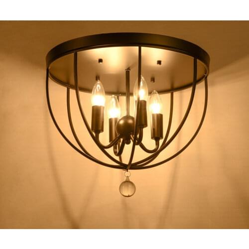 American vintage bar counter lamps vintage loft stair balcony iron ceiling light