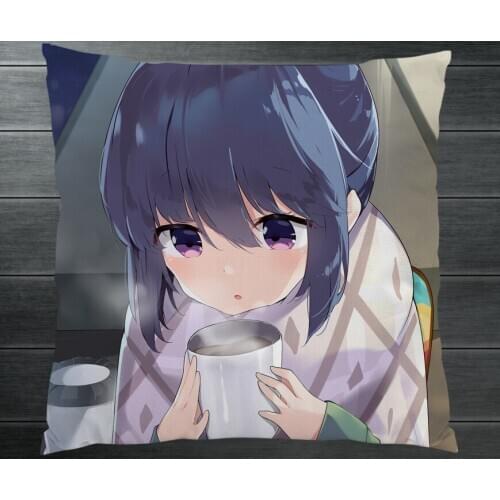 Anime Manga Laid-Back Camp Yuru Camp Rin Shima Two Side Cute Pillowcase Fanart Pillow Cushion Case Cover Cosplay Cartoon Gift P8