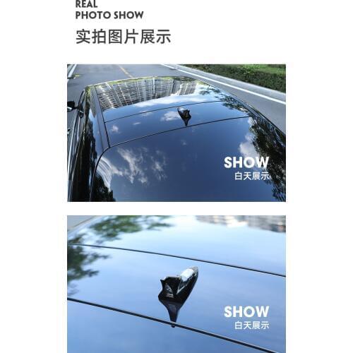 Car Smart LED Shark Antenna Auto Exterior Roof Shark Fin Antenna FM/AM Signal Protective Aerial Car Styling for Ford Toyota Kia
