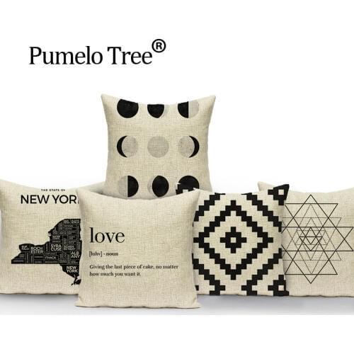Black white line cushion decorative pillows geometric Dropshipping cushion cover Simple cushions home decor Custom pillow cover