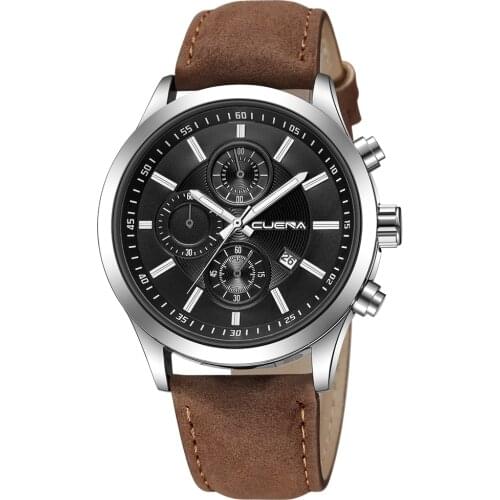 Luxury Watch Men 2019 Leather belt Watches CUENA Brand Quartz Wrist Watch Dress Clock Relogio For Mens Gift Waterproof