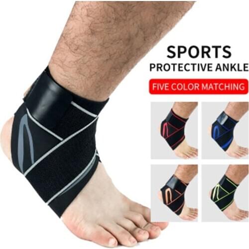 1 Pcs Elastoplast+1Pair Bind Belt Type Increase Pressure Ankle Support Protective Sleeve Suitable For Basketball Volleybal Tenni