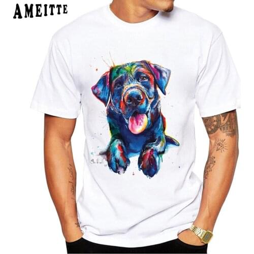 Summer Casual Fashion Men T-shirt Black Lab Dog Art 3D Print T-Shirt Cute Labrador retriever Lovers Design Boy Tees Short sleeve