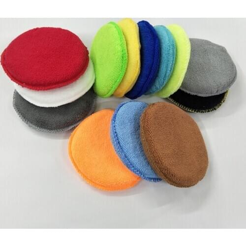 1pc Soft Microfiber High Density Premium Car Wax Applicator Pad Polishing Sponge for Apply Remove Wax Auto Care Cleaning Tools