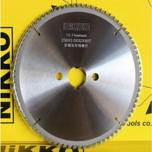 Free shipping High quality 230*3.0*32*80Z tct saw blades for sawing thin iron core materials as color steel tile rock wool
