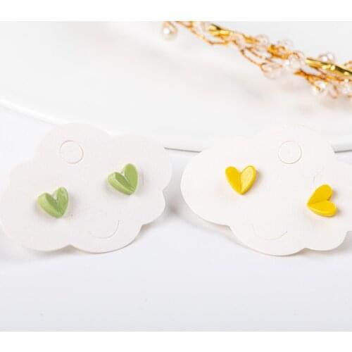 Small Cute Colorful Summer Ceramic Earrings Korean style Flower Bear Geometric Food Stud Earrings Set For Women #KZ416