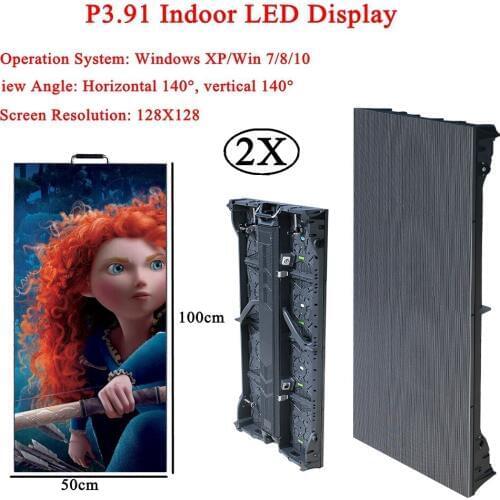 2Pcs/Lot P3.91 Indoor LED Display Module DJ Display 128x128 Screen Resolution LED Display Wall Screen RGB Full Color Tv Panel