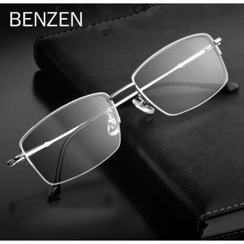 BENZEN β Titanium Optical Glasses Frame Men Square Myopia Prescription Eyeglasses Frames Male Eyewear B5276