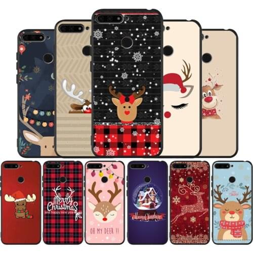 Cartoon Merry Christmas Black TPU Silicone Soft Phone Case For Honor 8X 9 8 10 20 30 Lite Pro MATE 9 10 20 30 Pro Lite